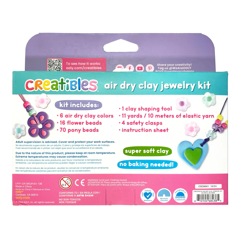 Creatibles Air Dry Clay Jewelry Kit Blissful Blooms