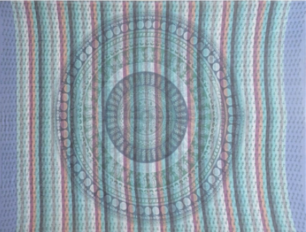 Tapestry Single Size Overprint Madras Bagru Blue