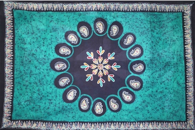 Tapestry Twin Size Multi Batik Green