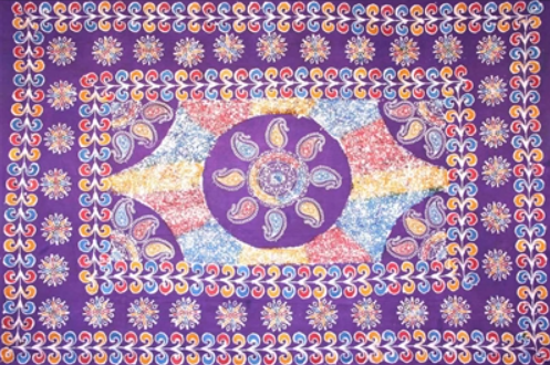 Tapestry Twin Size Batik Snowflake Purple