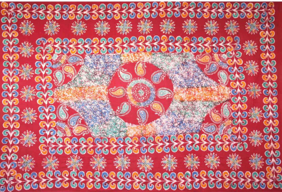 Tapestry Twin Size Batik Snowflake Red