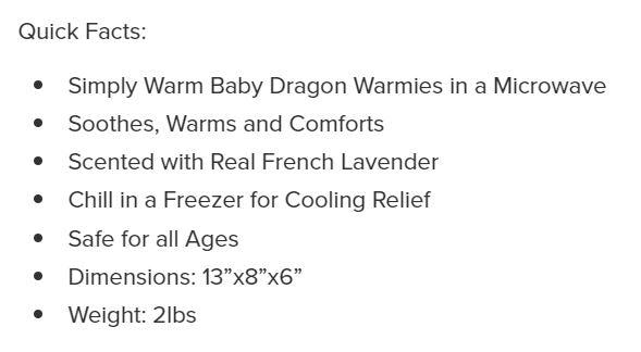Warmies Dragon Baby Rainbow