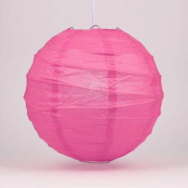 Paper Lantern Irregular Ribbed 16" Color Fuchsia / Hot Pink