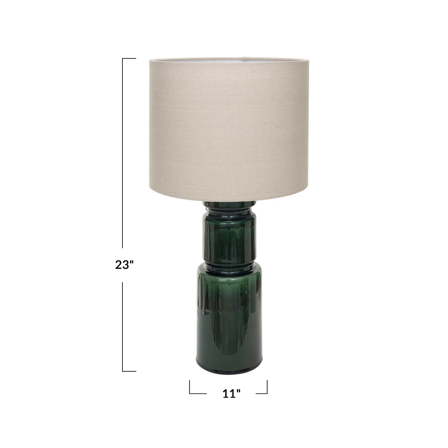 Lamp Tabletop Ceramic Forest Green 23"h