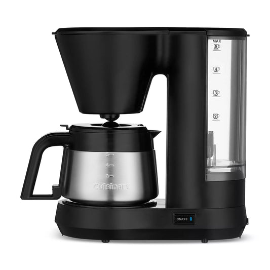 Electric Coffee Maker - Auto Off 5 Cup Black w/Stainless Steel Carafe
