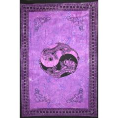 Tapestry Single Size Ying Yang Dragon Purple