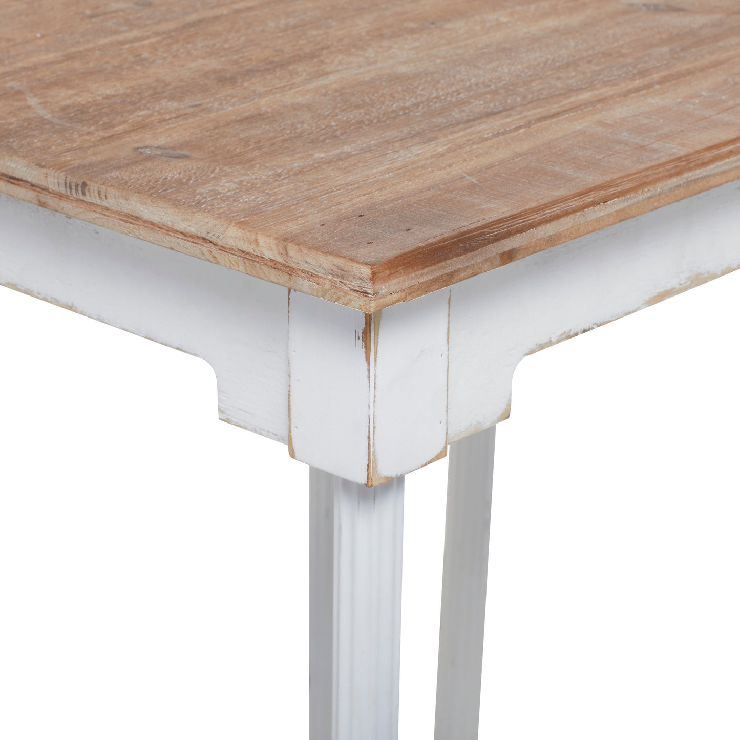 Table Stand Distressed Farmhouse Wood White & Natural 29"h