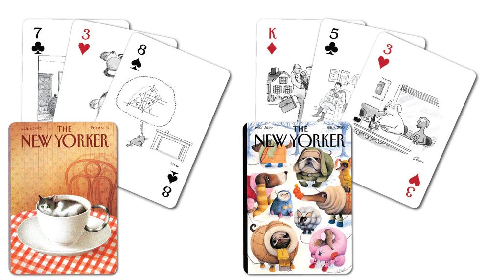 Playing Cards New Yorker Double Deck Dog & Cat Cartoons
