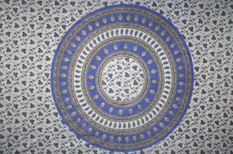 Tapestry Queen Size Circle Vine Blue