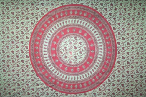 Tapestry Single Size Circle Vine Red