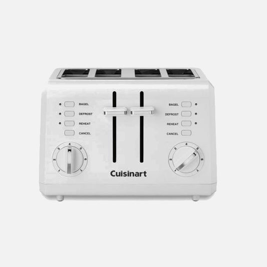 Electric Toaster Compact White 4 - 1.5in.Slots