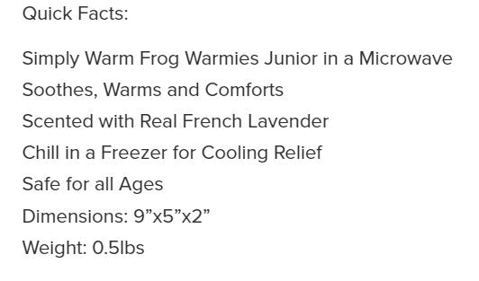 Warmies Junior Frog 9"