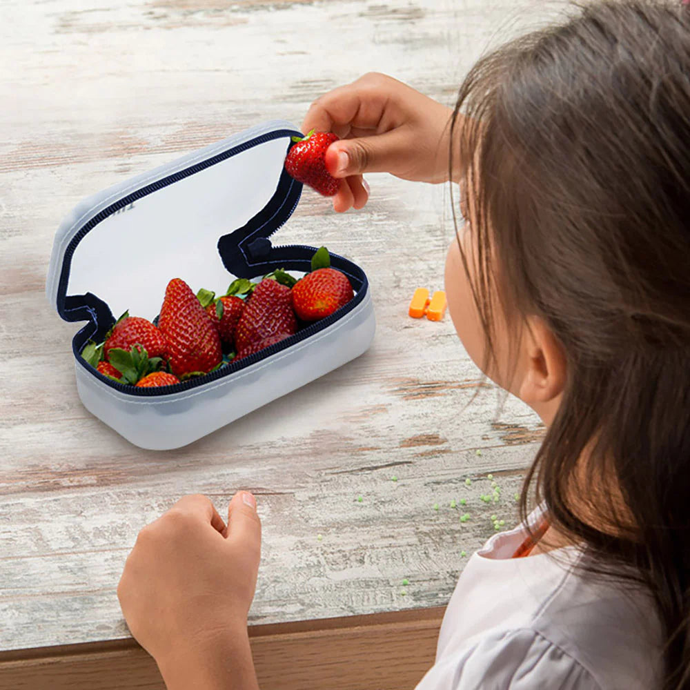 Silicone Lunch Bag - Snack Cube -Clear (Snack not included)