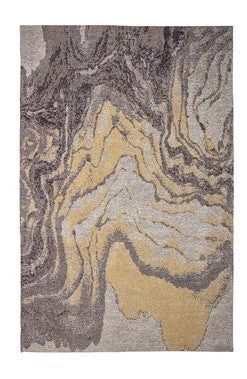 Rug Cotton Marbled Black & Mustard 4' x 6'