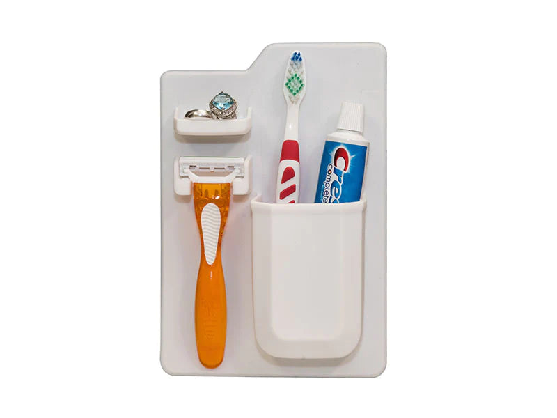 Bath Organizer - Toothbrush and Razor -White