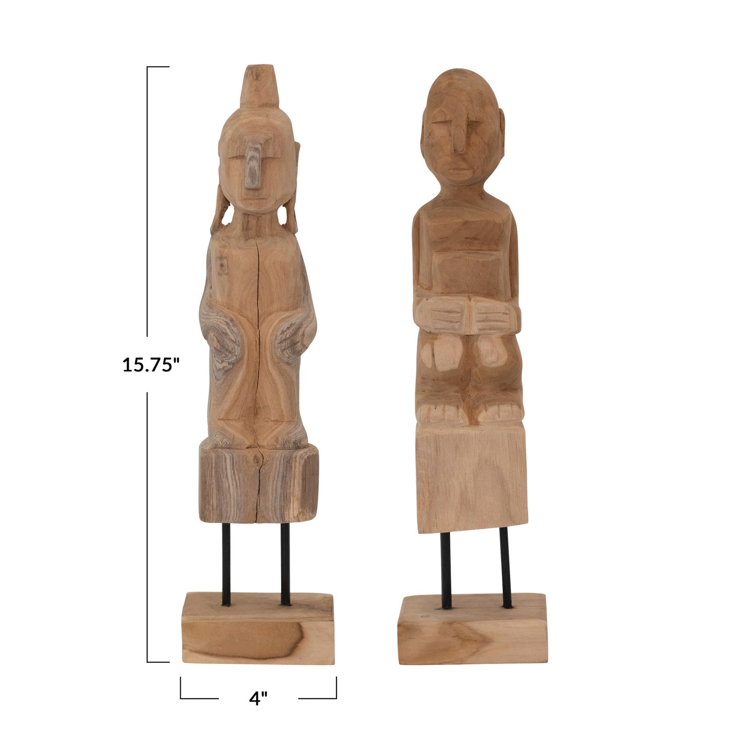 Decor Figure Teakwood on Stand 2 Styles