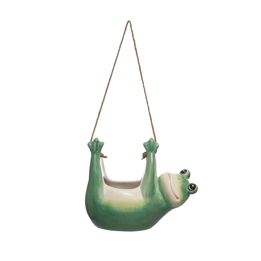 Hand-Painted Stoneware Floating Flamingo/Duck Pool Float, 2 Styles