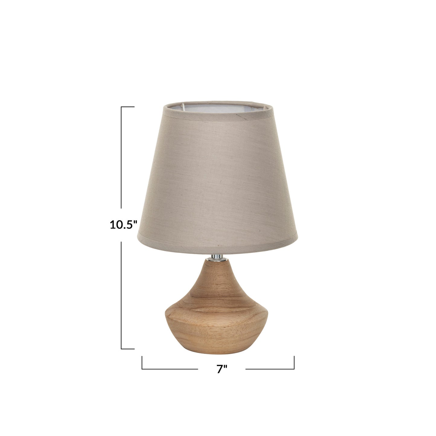 Lamp Tabletop Eucalyptus Wood with Linen Shade