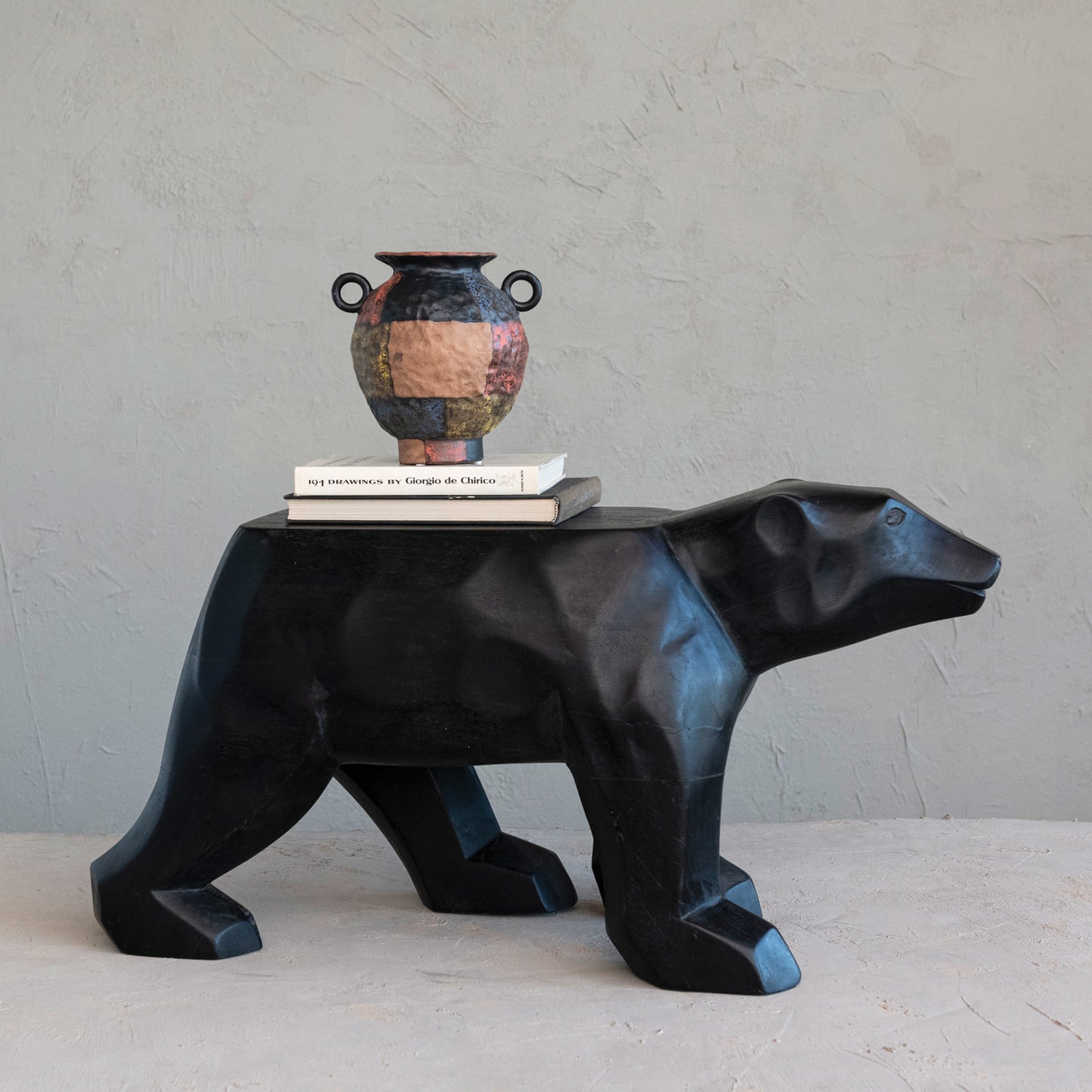 Hand-Carved Reclaimed Wood Bear Shaped Table