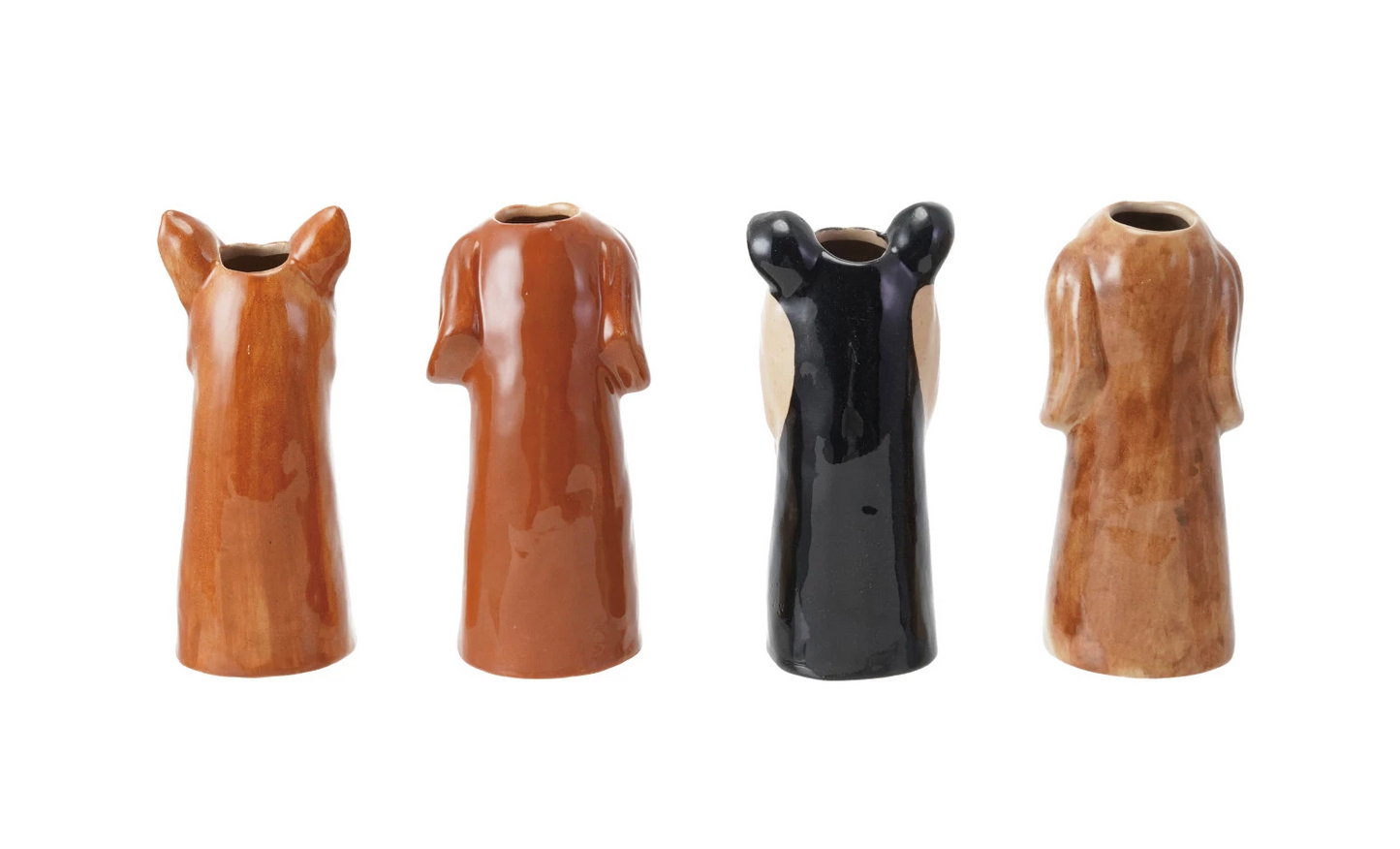 Vase Stoneware Dog 4 Styles 6.25"h (Sold Individually)