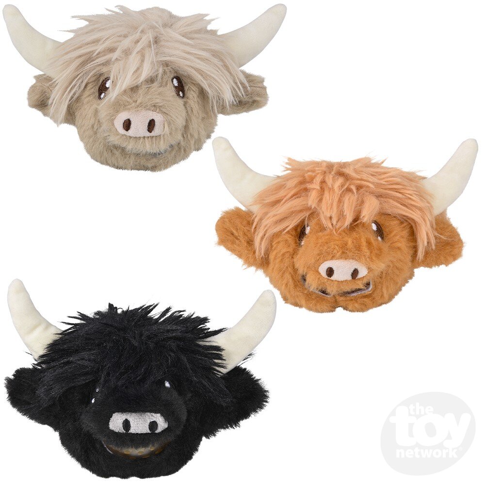 Squeezy Bead Plush Highland Cow 3"