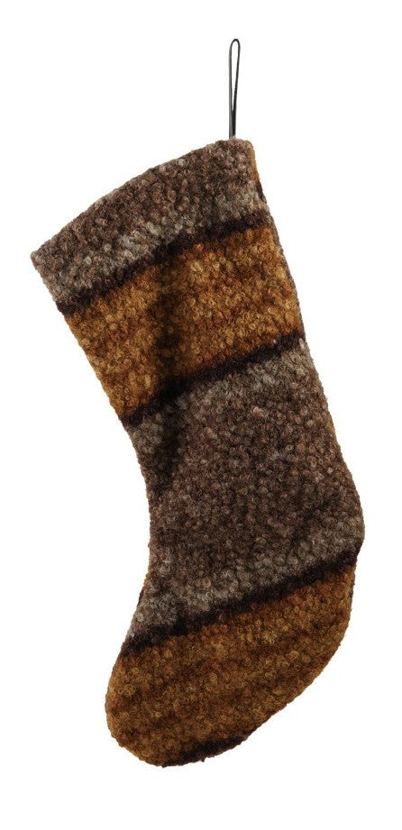 Holiday - Stocking - Faux Sherpa with Stripes
