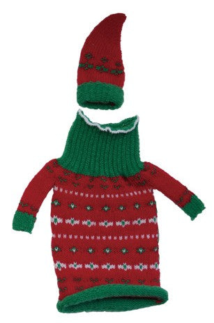 Bottle Topper Knit Fabric Hat & Sweater Set