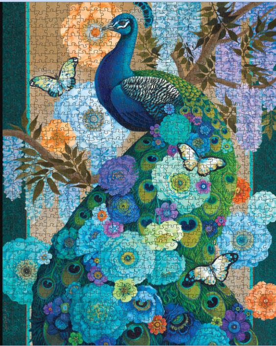 Puzzle 1000 Piece - David Galchutt - Floral Peacock