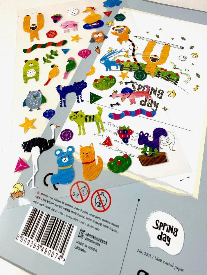 Stickers Spring Day Matte Coated Paper
