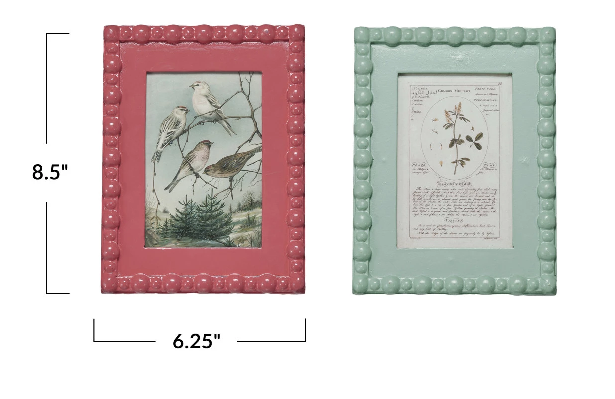 Frame Wood Hobnail Aqua or Hot Pink 5" x 7" (Sold Individually)