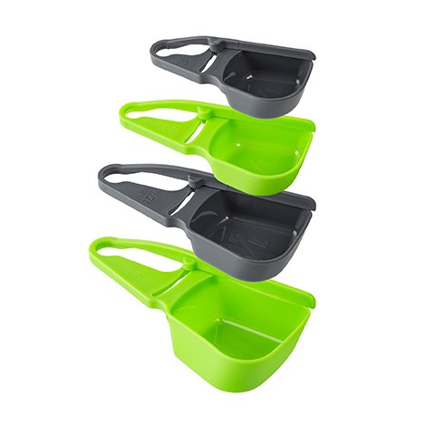 4pc Leveling Measuring Cups - Green/Grey