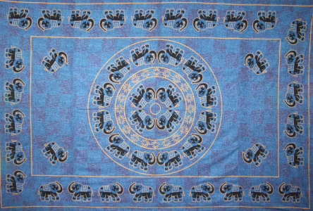 Tapestry Twin Size Fancy Elephant Blue