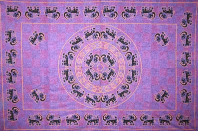 Tapestry Single Size Fancy Elephant Purple