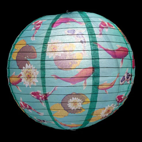 Paper Lantern 14in Regular Rib Pattern Koi Fish