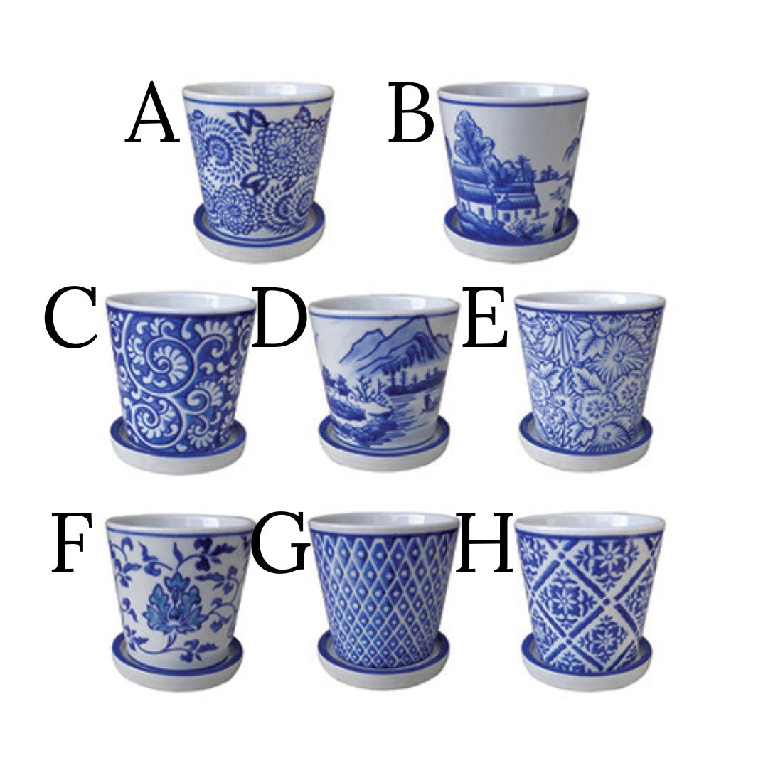 3" Porcelain Planter Assorted Colors (Sold Individually)