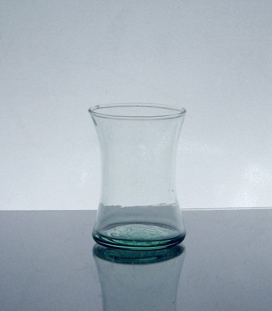 Vase Glass Clear Tapered Sides Lt Green  2.5" Opening 3.75" Tall