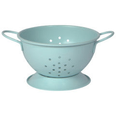 Small Metal Colander Strainer - Matte Robins Egg