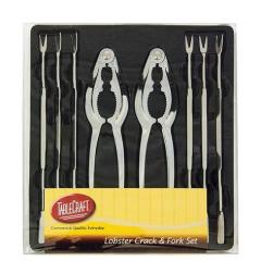 Seafood Utensil Set - Lobster Opener Cracker w/Picks 8 Piece Set