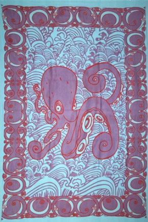 Tapestry Single Size Octopus Purple