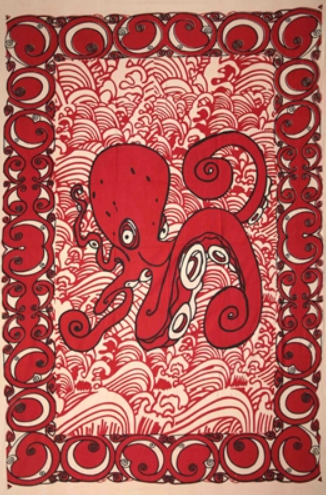 Tapestry Twin Size Octopus Red