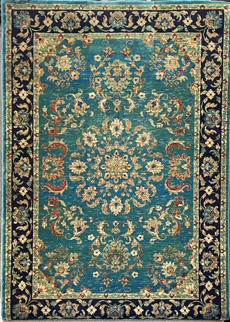 Mardi Gras Promenade Rug Aqua 5'3" x 7'1"