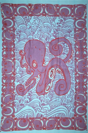Tapestry Twin Size Octopus Purple