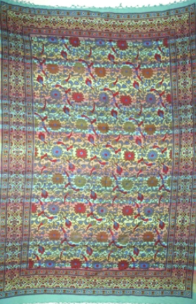 Tapestry Twin Size Overprint Madras Sunflower Green