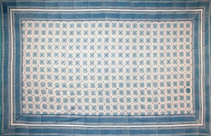 Tapestry Single Size Tile Print White Background Blue