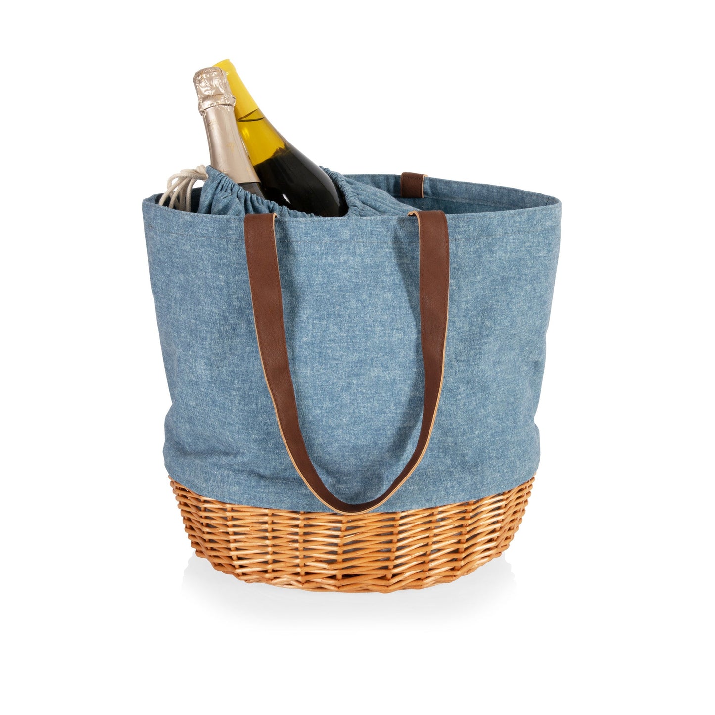 Coronado Canvas and Willow Basket Tote Denim