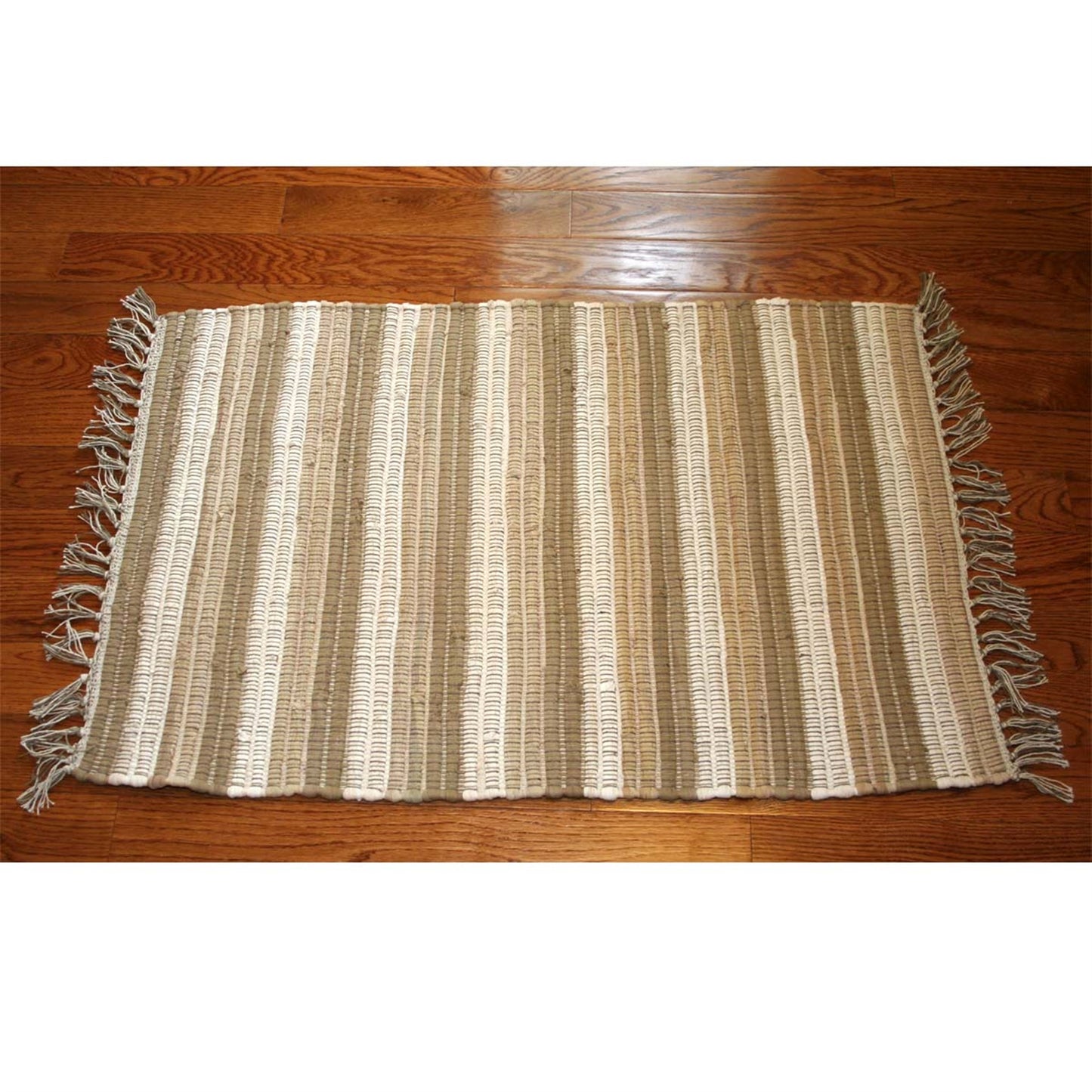 Rug Striped Nubby Beige 2'x3'