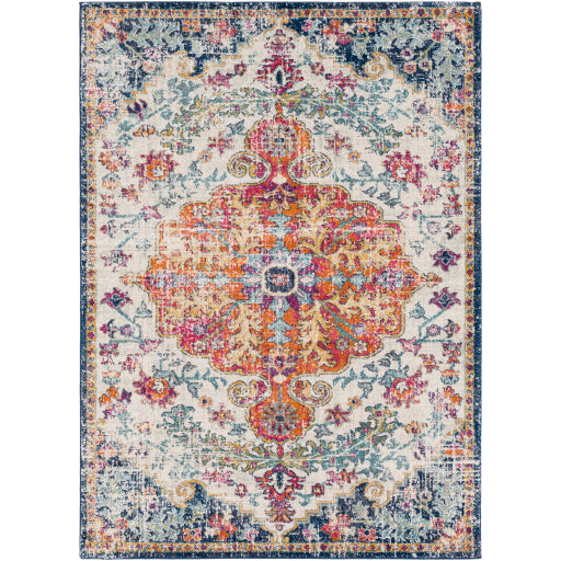 Harput 5'3" X 7'3" Rug Multi Colored Orange, Purple & Fuschia Center Medallion