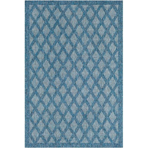 Marmaris 5' X 7'6" Outdoor Rug Sky Blue / Grey