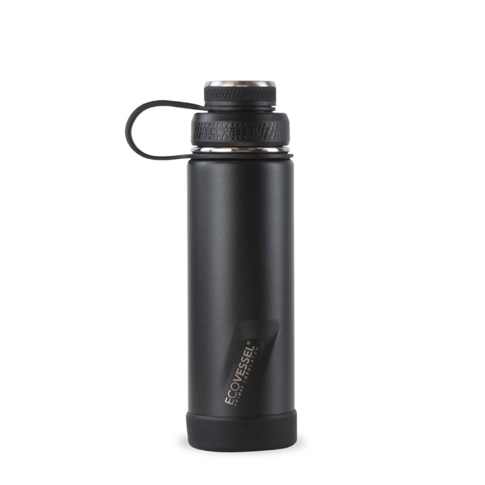 Water Bottle - The Boulder Insulated w/Strainer Black 20oz
