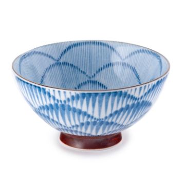 Rice Bowl Blue Line Pattern 4.5"